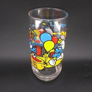Vintage 1983 Peyo One (1) Papa Smurph 6" Clear collector Beverage Drinking Glass